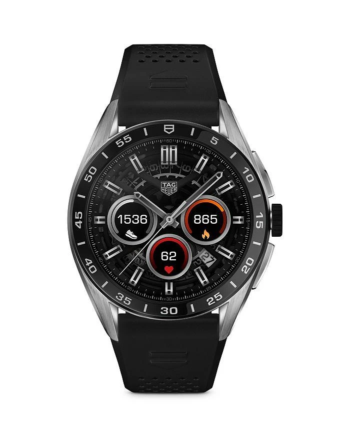 商品TAG Heuer|Connected Calibre E4 Rubber Strap Smartwatch, 45mm,价格¥9329,第1张图片详细描述