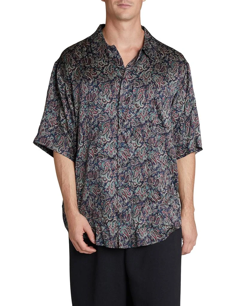 商品Balenciaga|Men's Paisley Silk Dress Shirt,价格¥4073,第1张图片