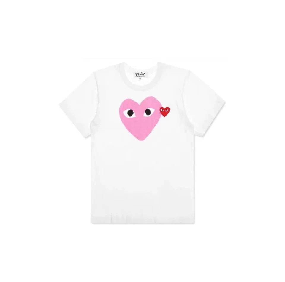 商品Comme des Garcons|CDG Play 川久保玲 爱心印花短袖T恤 男款 粉红色AZ-T106-051-S24-4,价格¥651,第1张图片