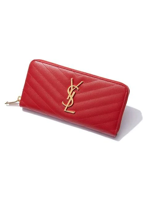 商品Yves Saint Laurent|Monogram Matelassé Leather Zip-Around Wallet,价格¥5587,第3张图片详细描述