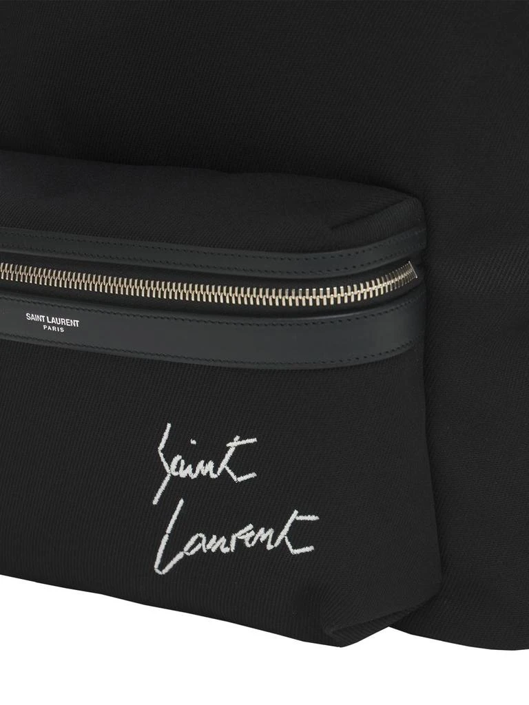 商品Yves Saint Laurent|Embroidered Detail Canvas Backpack,价格¥10875,第4张图片详细描述