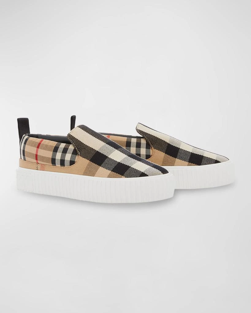 商品Burberry|Kid's Andrew Check Slip-On Sneakers, Toddlers/Kids,价格¥1859,第2张图片详细描述