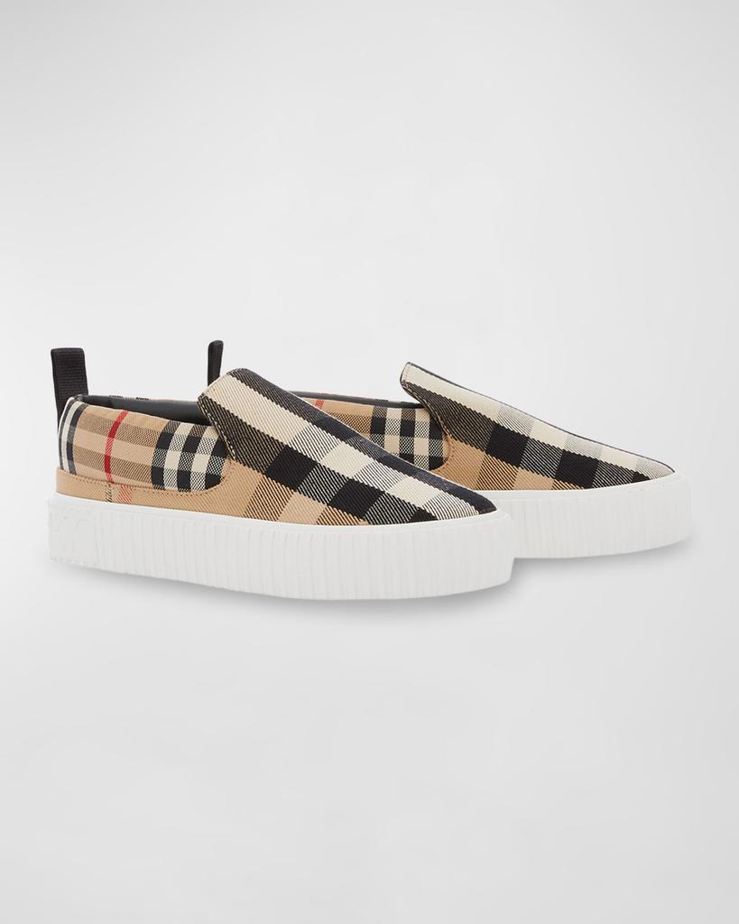 商品Burberry|Kid's Andrew Check Slip-On Sneakers, Toddlers/Kids,价格¥2537,第4张图片详细描述