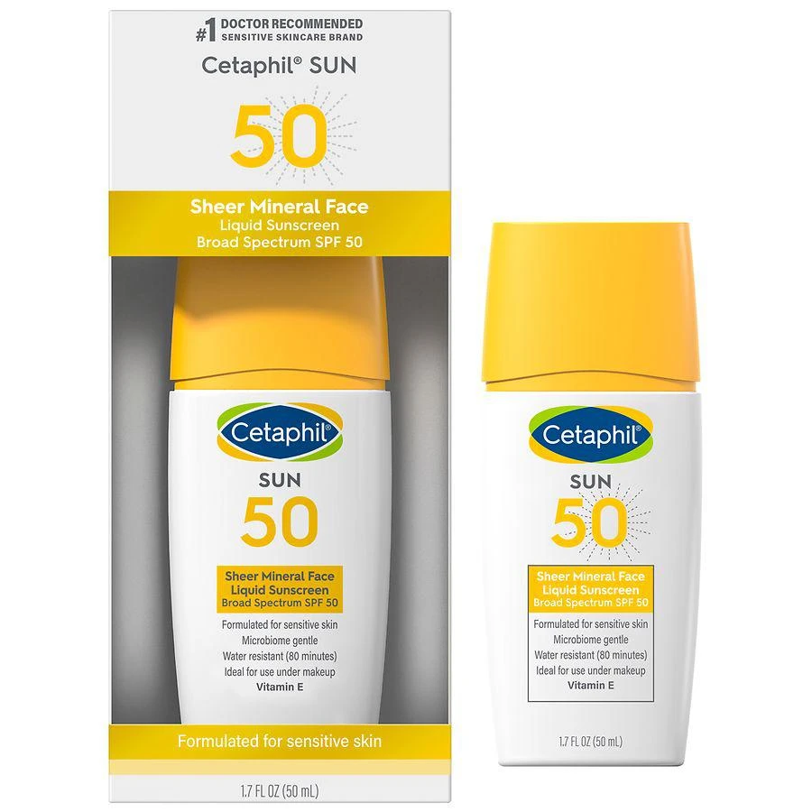 商品Cetaphil|Sheer Mineral Sunscreen SPF 50 Face Liquid Fragrance Free,价格¥63,第2张图片详细描述