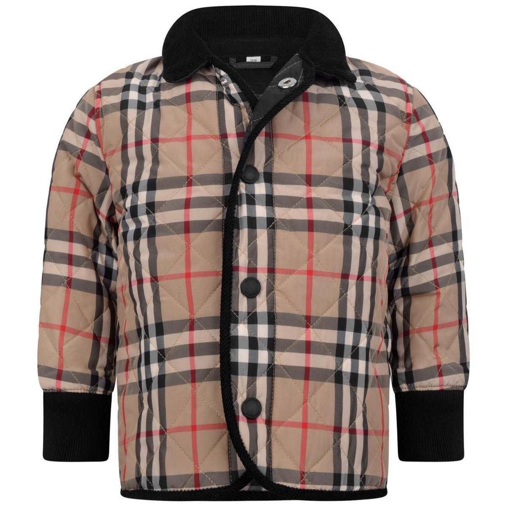 Burberry Camel  Baby Boys Beige Vintage Check Quilted Jacket商品第1张图片规格展示