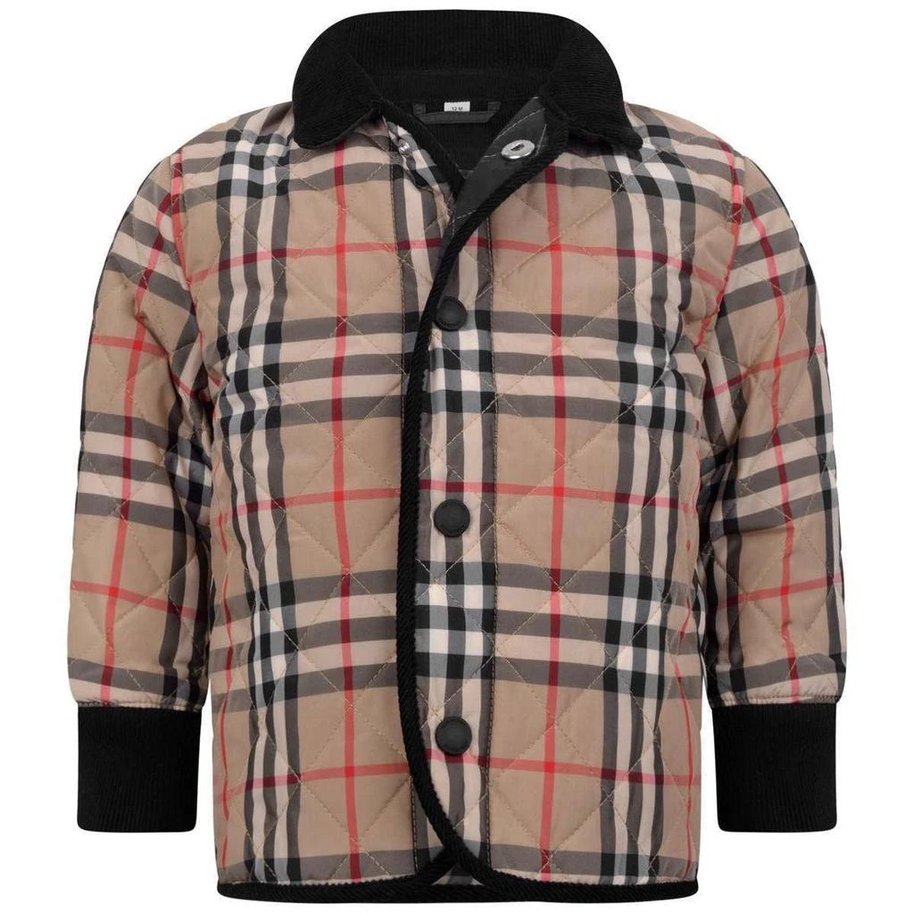 商品Burberry|Burberry Camel  Baby Boys Beige Vintage Check Quilted Jacket,价格¥2543,第1张图片