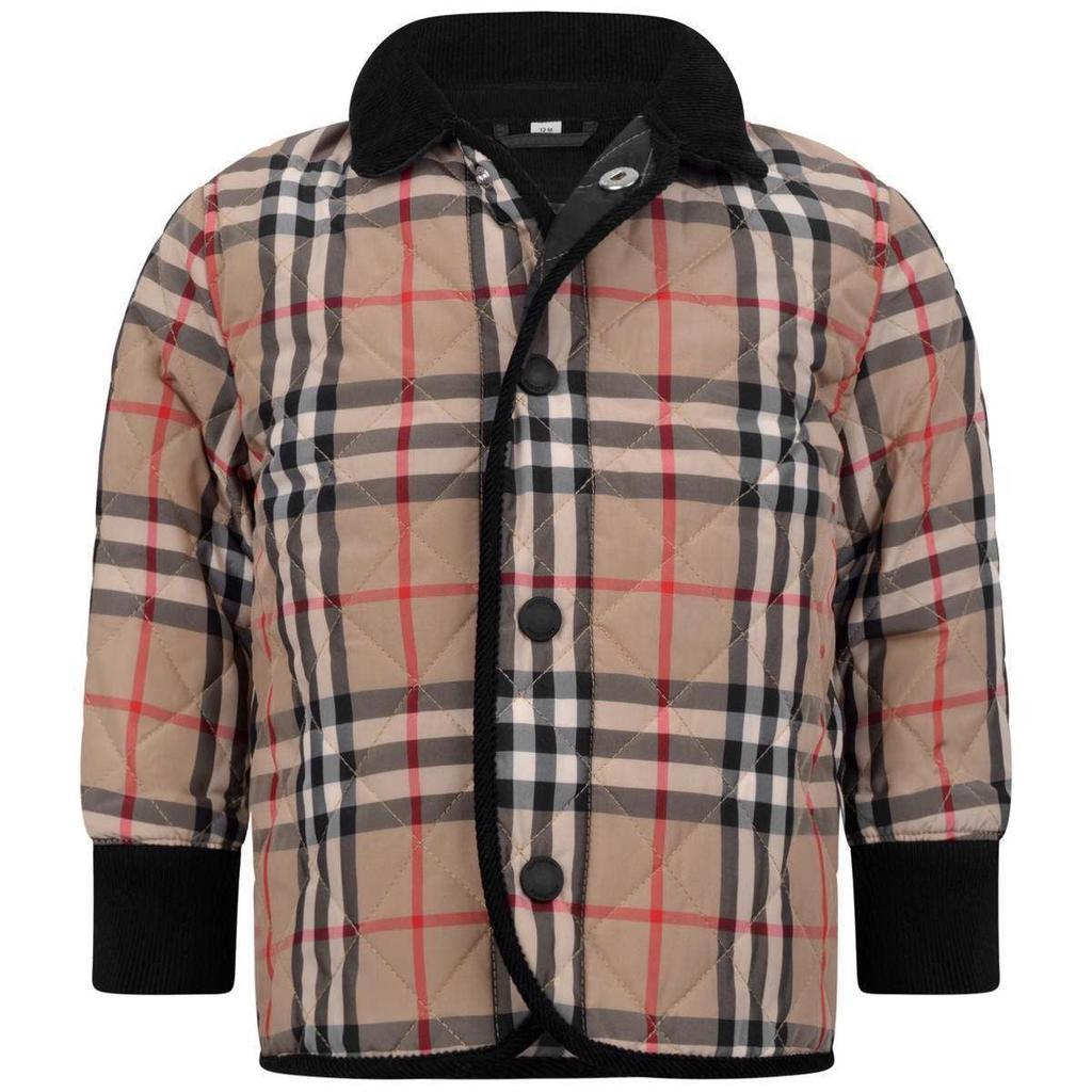 商品Burberry|Burberry Camel  Baby Boys Beige Vintage Check Quilted Jacket,价格¥2323,第1张图片