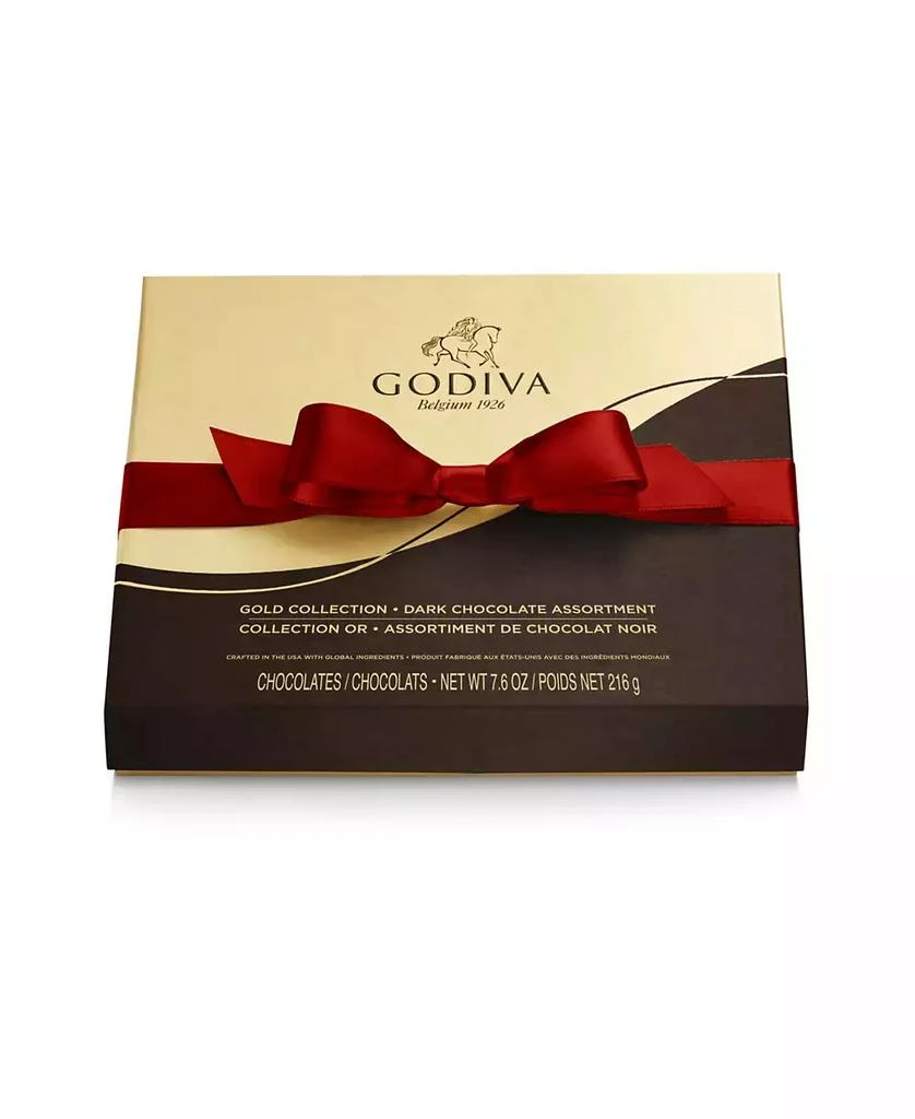 商品Godiva|Assorted Dark Chocolate Gift Box, Red Ribbon, 18 Piece,价格¥299,第3张图片详细描述