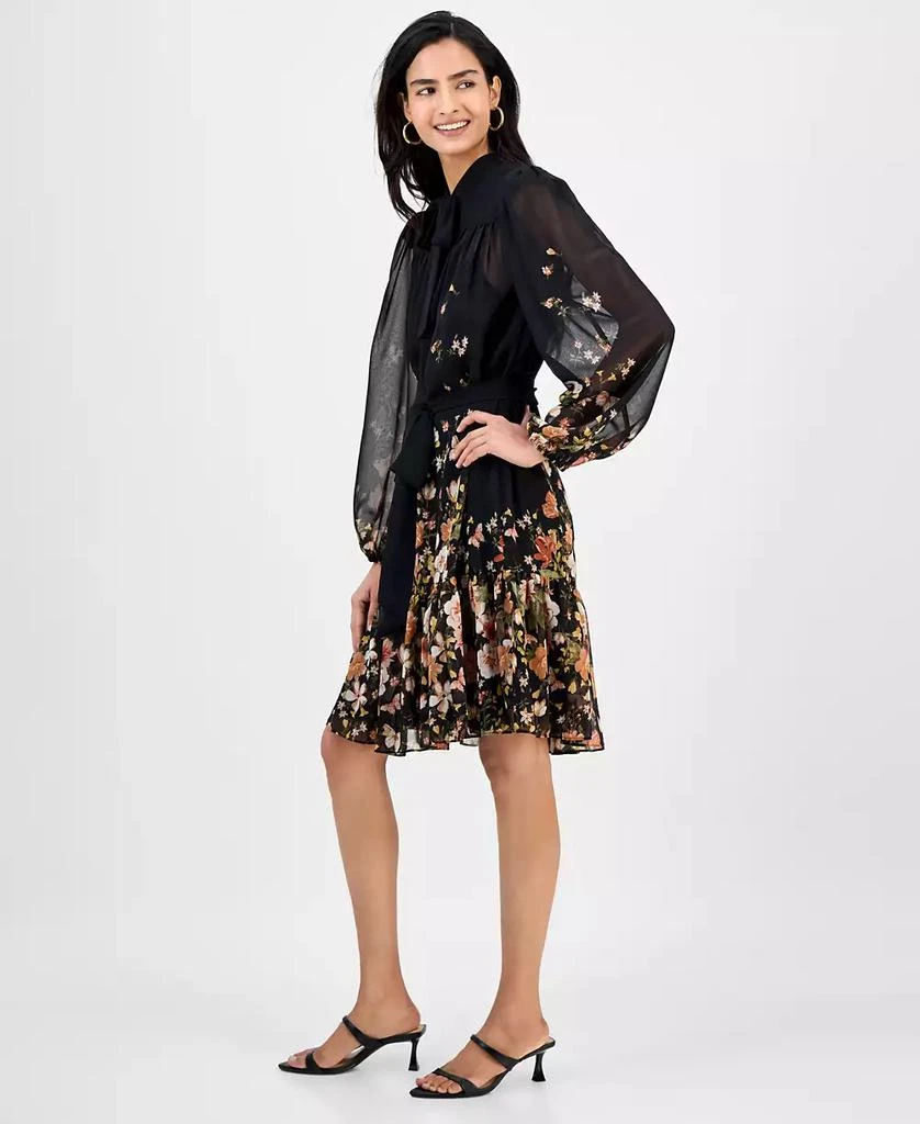 商品Tahari|Women's Tie-Neck Belted Long-Sleeve Dress,价格¥582,第3张图片详细描述