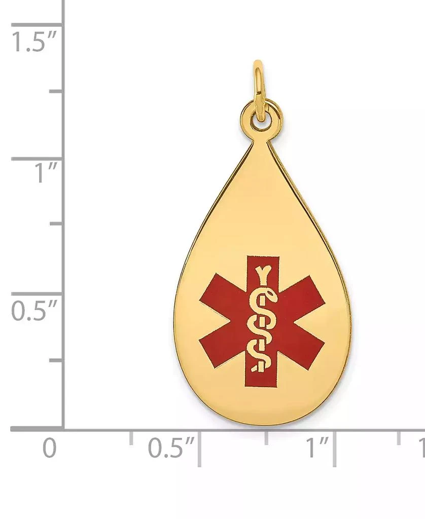 商品Macy's|Medical Info Teardrop Charm Pendant in 14k Gold,价格¥3990,第4张图片详细描述