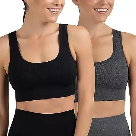 商品Member's Mark|Member's Mark Women's 2pk Seamless Scoop Neck Sports Bra,价格¥141,第1张图片