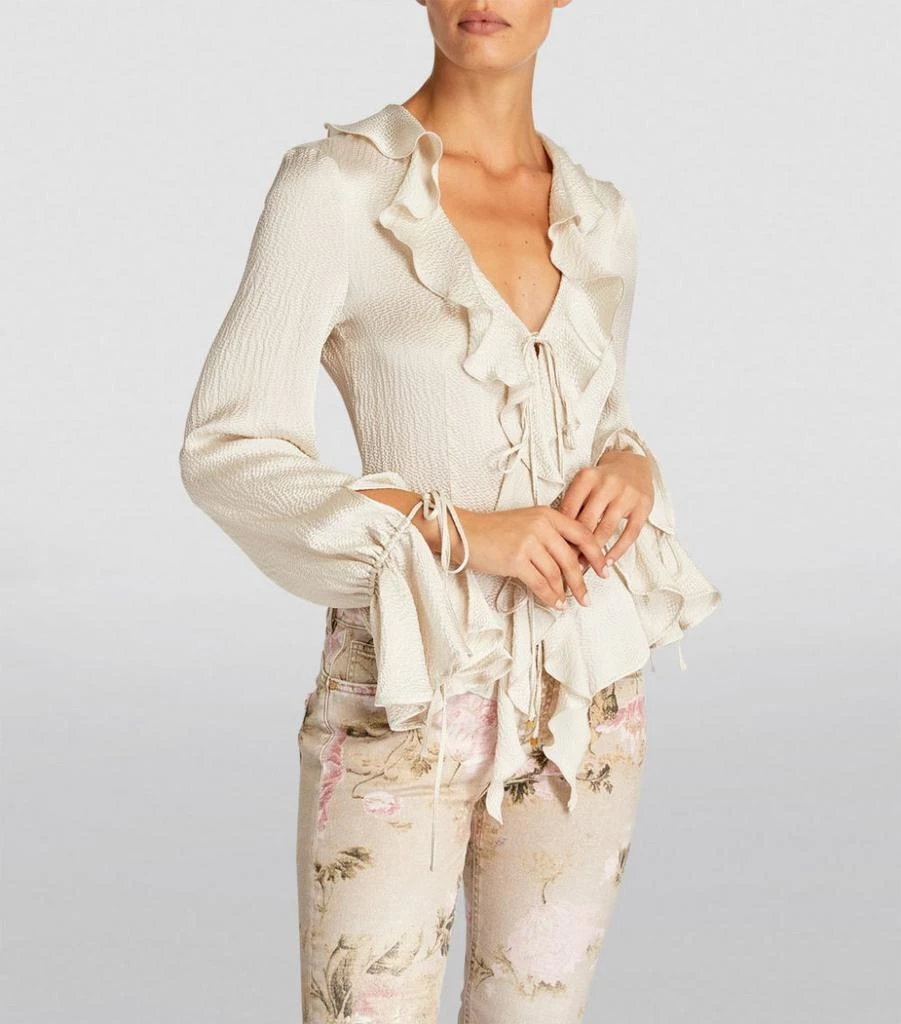 商品BLUMARINE|Silk-Blend Ruffled Blouse,价格¥3802,第3张图片详细描述