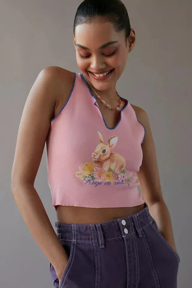 商品Urban Outfitters|Keep On Smiling Bunny Tank Top,价格¥78,第1张图片