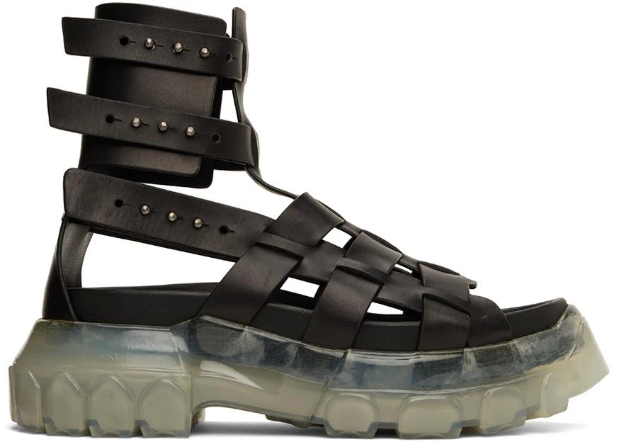 商品Rick Owens|Black Hiking Tractor Sandals,价格¥4041,第1张图片