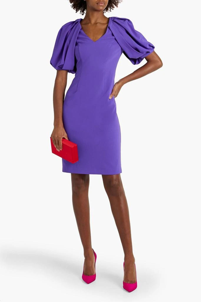 商品Badgley Mischka|Gathered crepe mini dress,价格¥1943,第2张图片详细描述