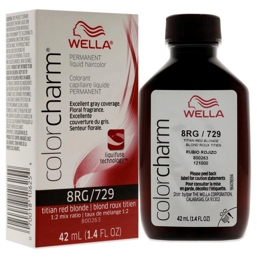 商品Wella|Color Charm Permanent Liquid Haircolor - 729 8RG Titian Red Blonde by  for Unisex - 1.4 oz Hair Color,价格¥132,第3张图片详细描述