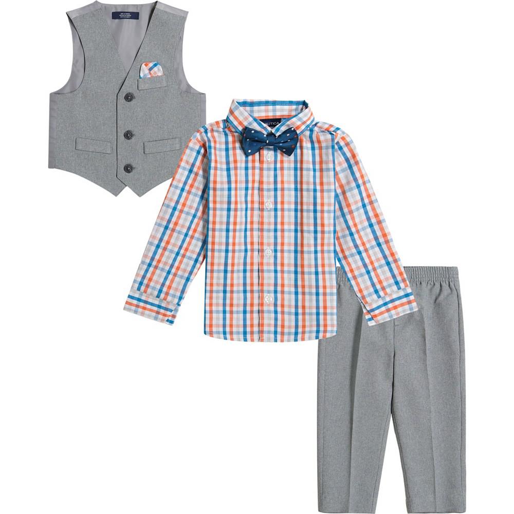 Baby Boys Heather Poplin Vest, Shirt and Dress Pants, 3 Piece Set商品第2张图片规格展示