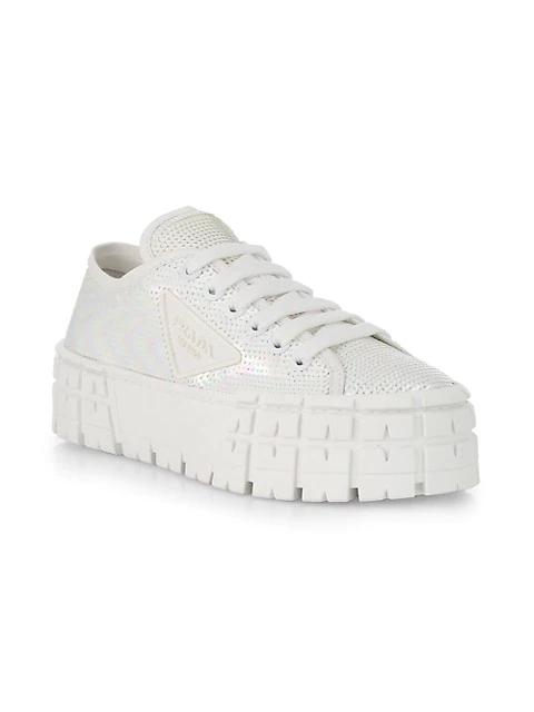 Paillettes Wheel Lug-Sole Platform Sneakers商品第2张图片规格展示