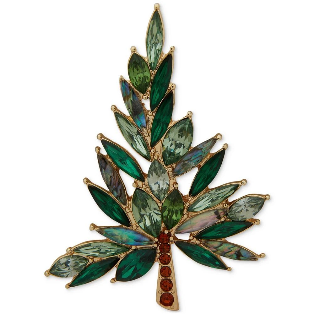 商品Anne Klein|Gold-Tone Tonal Color Mixed Stone Tree Pin,价格¥213,第1张图片