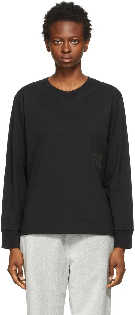 商品Alexander Wang|Black Puff Logo Long Sleeve T-Shirt,价格¥740,第1张图片