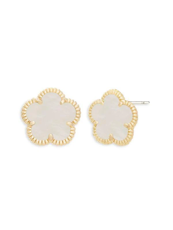 商品JanKuo|Flower 14K Goldplated & Mother Of Pearl Stud Earrings,价格¥175,第1张图片