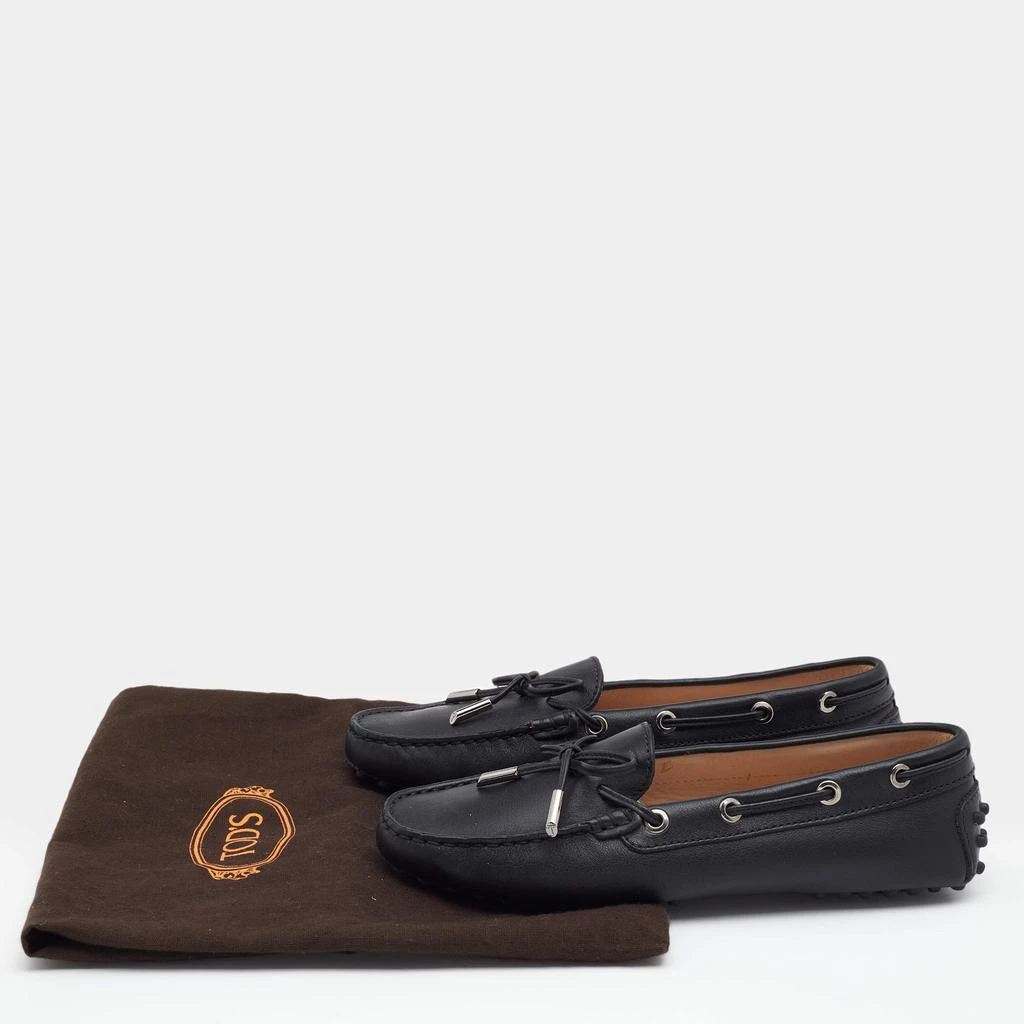 Tod's Black Leather Bow Slip On Loafers Size 36 商品
