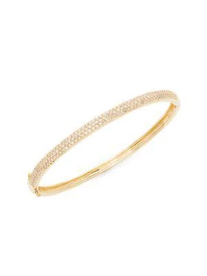 商品Effy|14K Yellow Gold & 1.20 TCW Diamond Bangle,价格¥19203,第1张图片