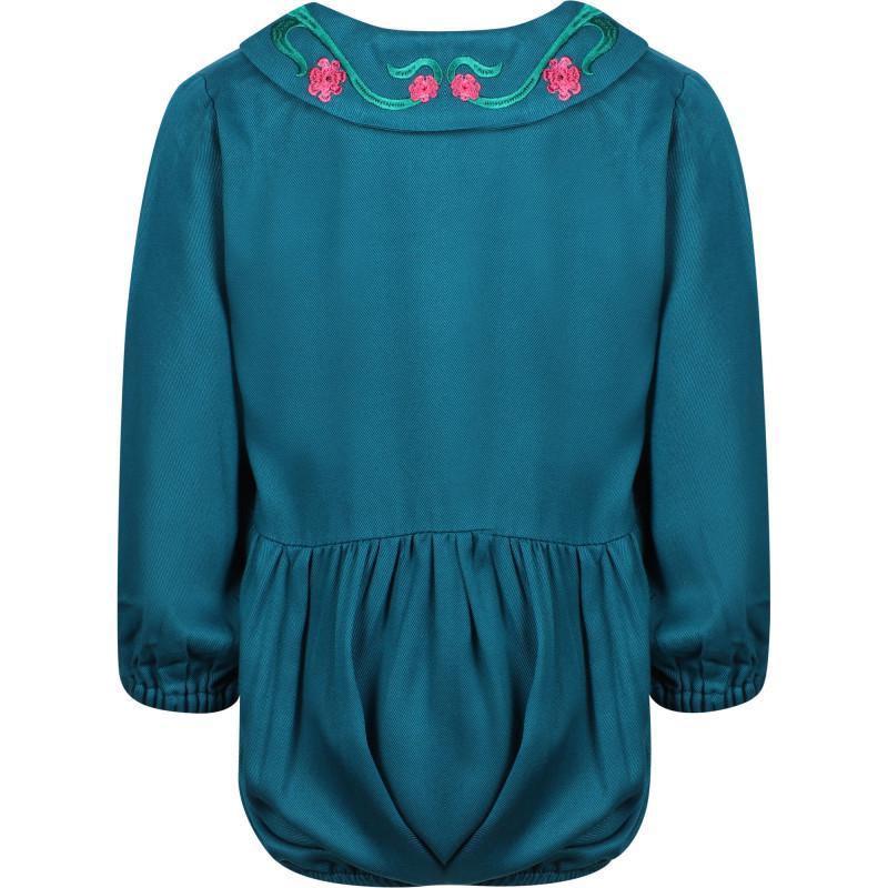 商品Raspberry Plum|Floral applique romper in teal blue,价格¥802,第2张图片详细描述