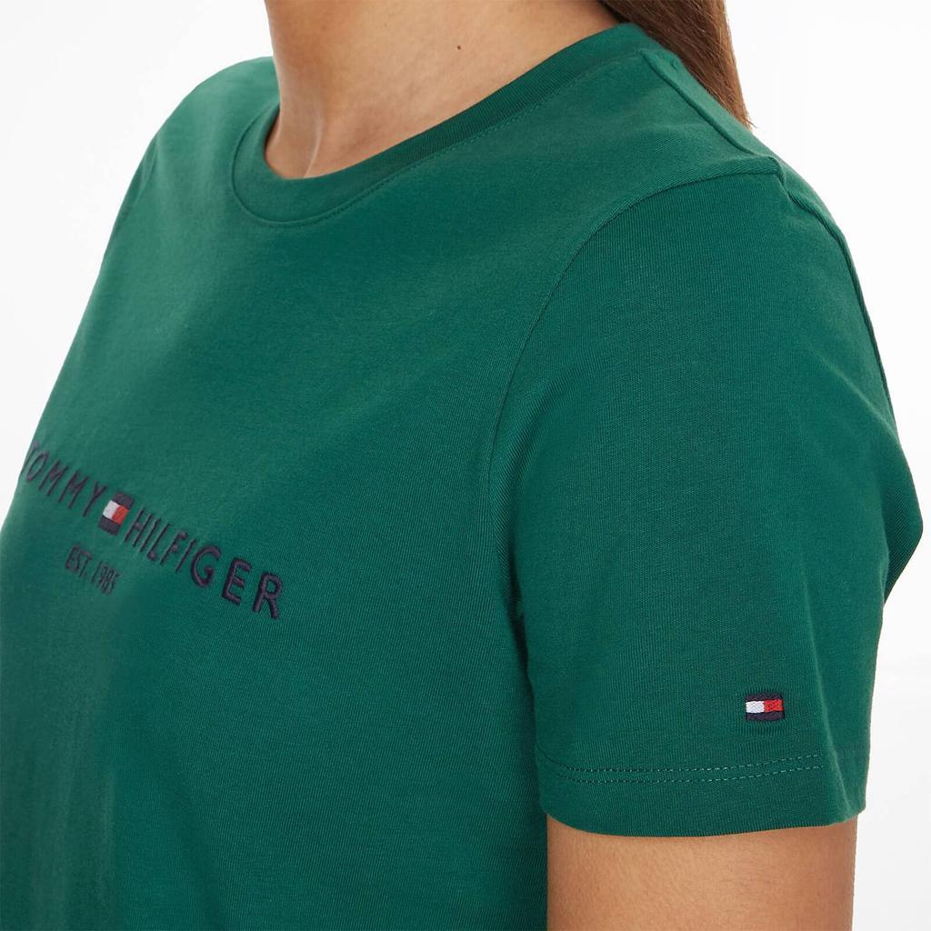 商品Tommy Hilfiger|Tommy Hilfiger Women's Regular Hilfiger Tee - Tropical Emerald,价格¥241,第5张图片详细描述