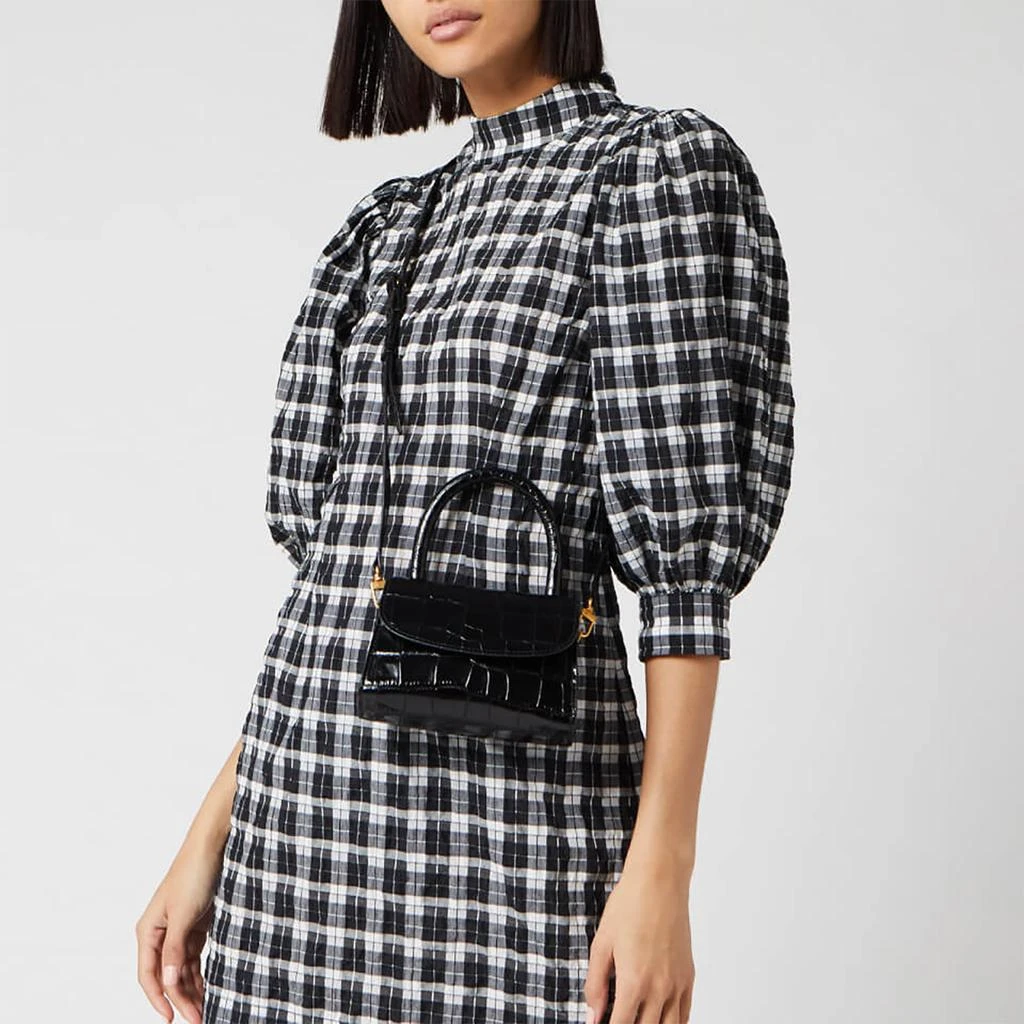 商品by FAR|Women's Mini Croco Top Handle Bag - Black,价格¥1857,第2张图片详细描述
