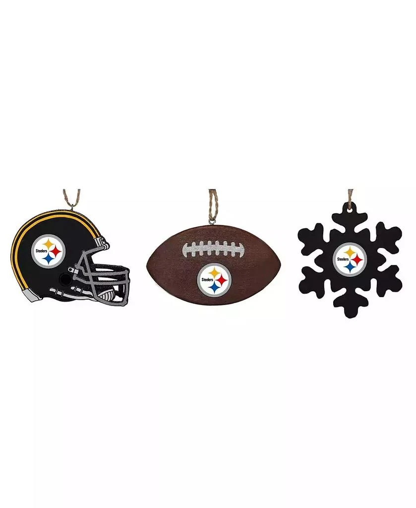 商品Memory Company|The Pittsburgh Steelers Three-Pack Helmet, Football and Snowflake Ornament Set,价格¥231,第1张图片