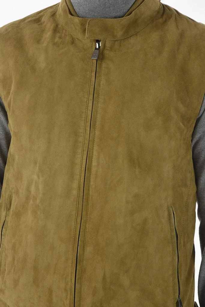 商品Corneliani|Corneliani ID Suede Leather MESH.SUE.03 Padded Vest with Zip Closure,价格¥3252,第2张图片详细描述