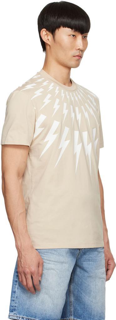 商品Neil Barrett|Beige Fair Isle Thunderbolt T-Shirt,价格¥646,第4张图片详细描述