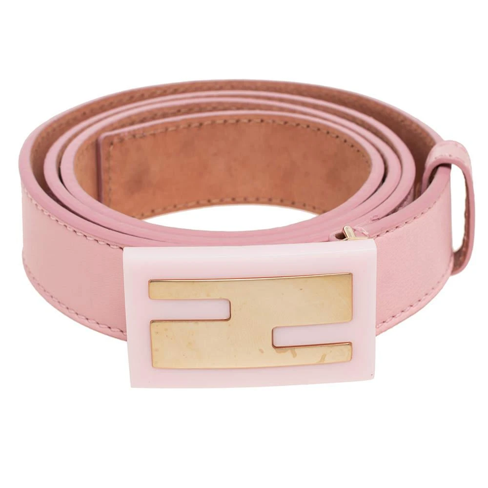 商品[二手商品] Fendi|Fendi Pink Leather FF Logo Belt 95CM,价格¥1199,第2张图片详细描述