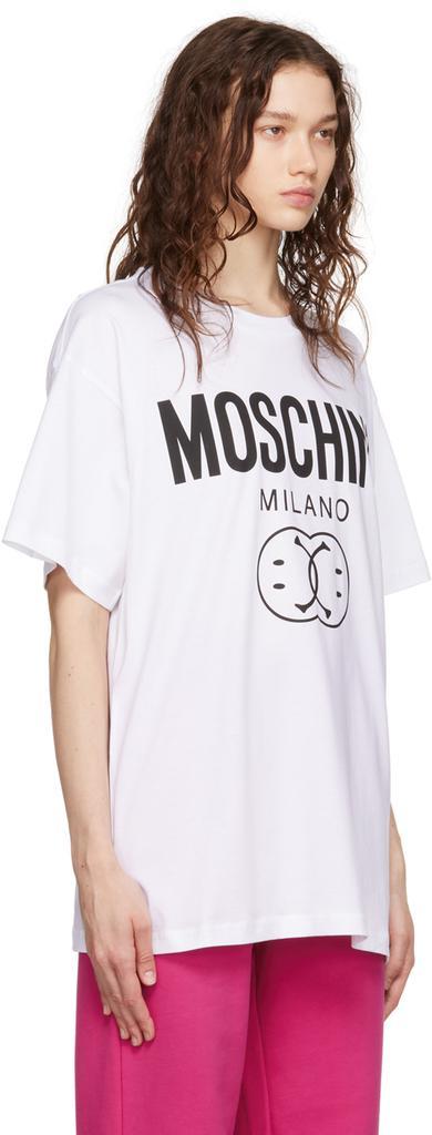 商品Moschino|White Smiley Edition Double Smiley T-Shirt,价格¥1454,第4张图片详细描述