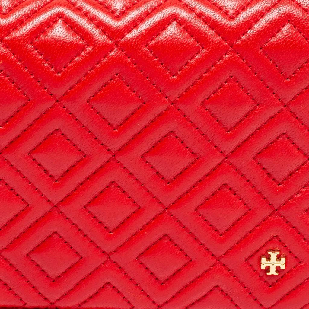 商品[二手商品] Tory Burch|Tory Burch Red Quilted Leather Fleming Flat Wallet Crossbody Bag,价格¥1389,第5张图片详细描述