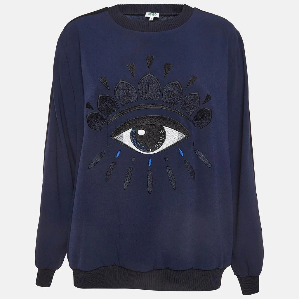 商品[二手商品] Kenzo|Kenzo Navy Blue Crepe Evil Eye Embroidered Jumper L,价格¥1696,第1张图片