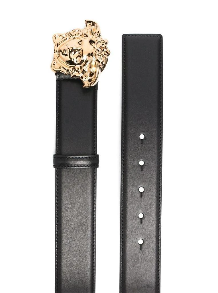 商品Versace|Black Leather Belt with Logo Buckle Versace Man,价格¥2729,第2张图片详细描述