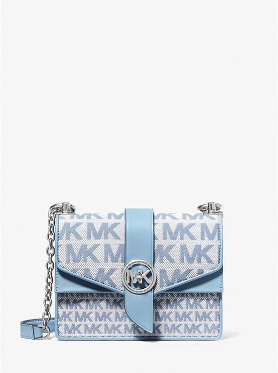商品Michael Kors|Greenwich Small Logo Jacquard and Leather Crossbody Bag,价格¥1113,第1张图片