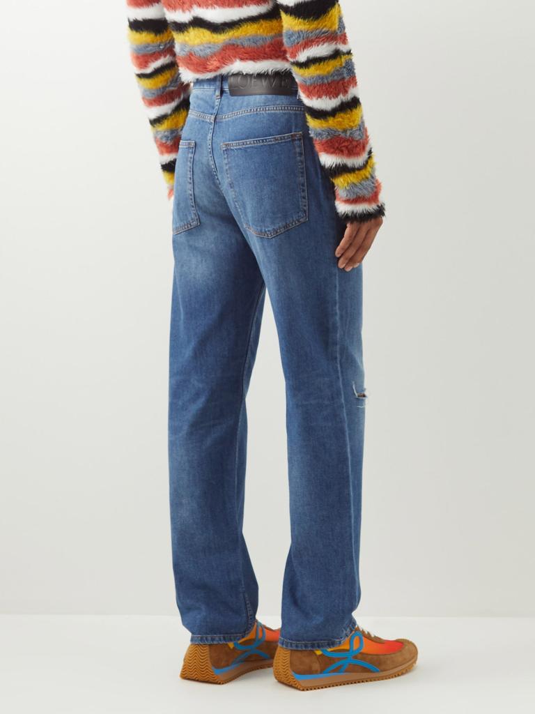 Distressed straight-leg jeans商品第5张图片规格展示