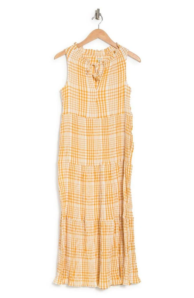 商品MAXSTUDIO|Plaid Sleeveless Tiered Maxi Dress,价格¥259,第3张图片详细描述