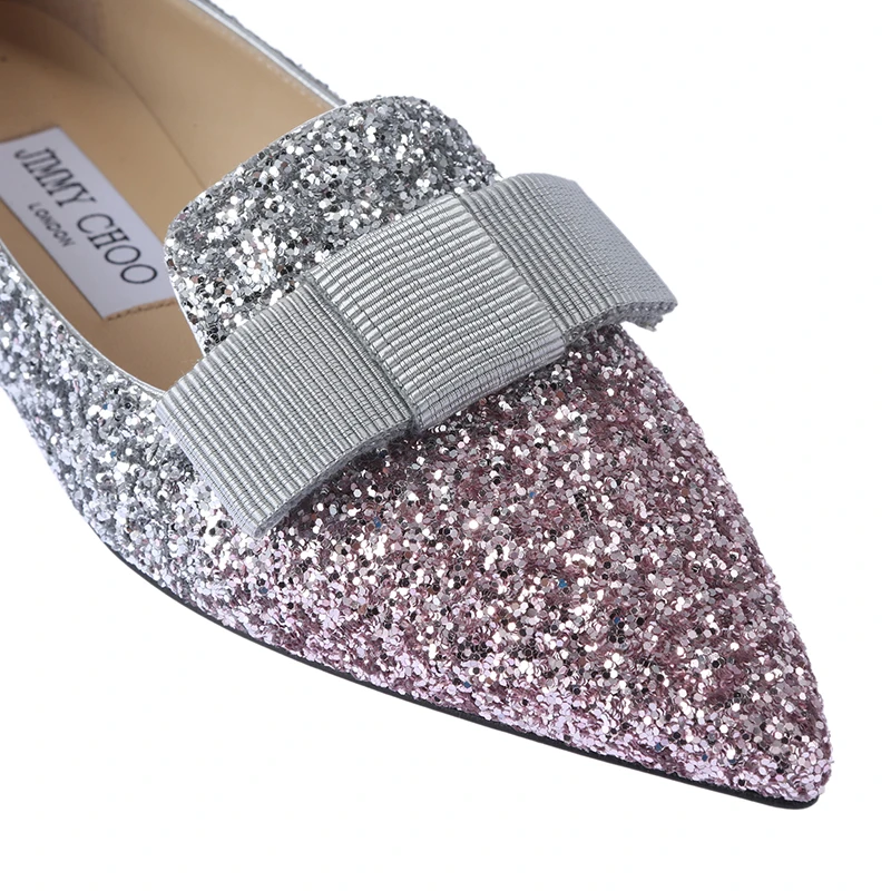 JIMMY CHOO 银色女士平底船鞋 GALA-VNB-BALLETPINK-SILVER-ANTHRACITE 商品