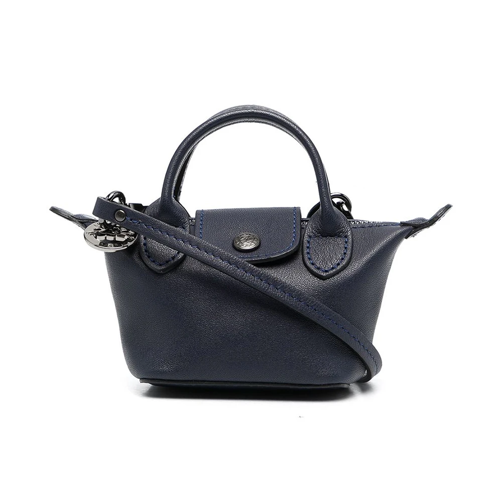 商品[国内直发] Longchamp|LONGCHAMP 女士海军蓝色羊皮迷你手提单肩斜挎包 10099757556,价格¥1634,第1张图片