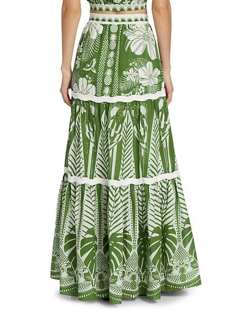 商品Farm Rio|Macaw Elegance Tiered Maxi Skirt,价格¥1459,第5张图片详细描述