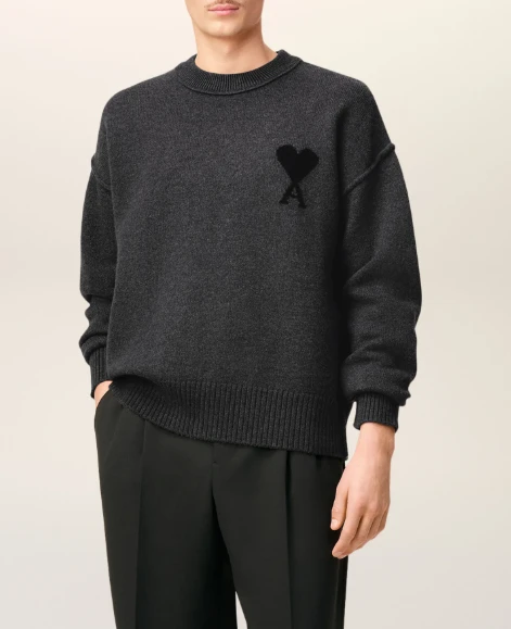 【秋冬新品】AMI 男女同款美利奴羊毛毛衣 爱心圆领上衣（香港仓发货） 商品
