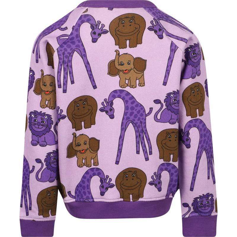 商品Småfolk|Funny animals print organic sweatshirt in lavender,价格¥432,第2张图片详细描述
