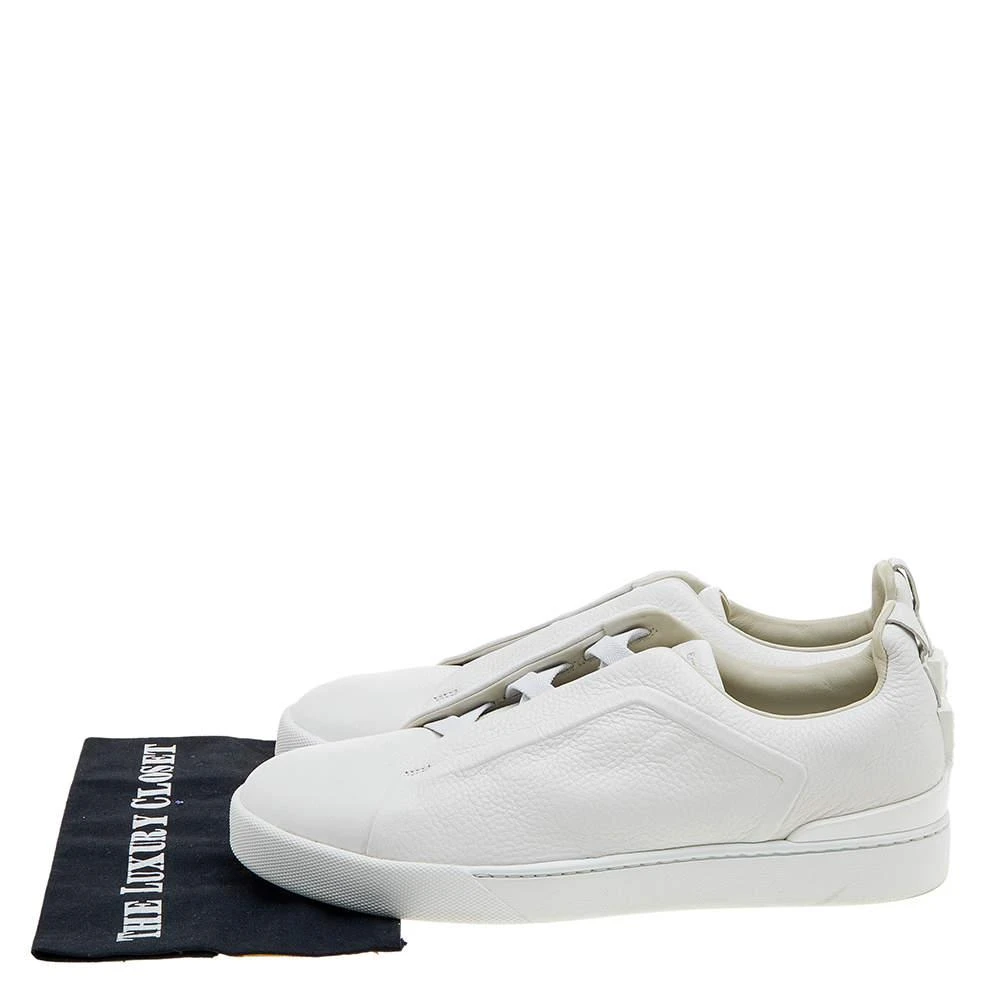 Ermenegildo Zegna Couture White Leather Triple Stitch Low Top Sneakers Size 46 商品