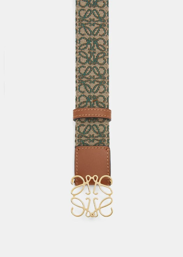 商品Loewe|Loewe Khaki Green & Tan Anagram Jacquard Belt,价格¥3851,第2张图片详细描述