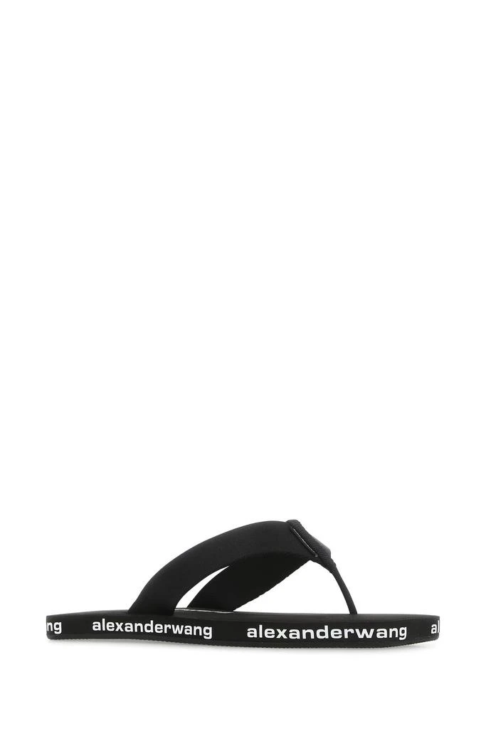 商品Alexander Wang|Black nylon Aw thong slippers,价格¥1728,第1张图片