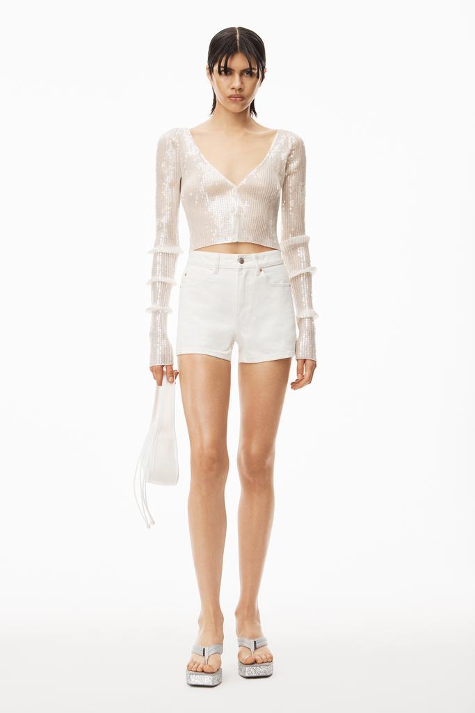 商品Alexander Wang|SHORTY HIGH-RISE SHORTS IN NATURAL DENIM,价格¥1875,第4张图片详细描述